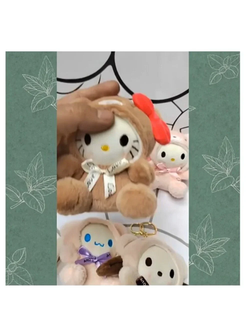 Cute Plush Cartoon Bag Charms Keychain for Women